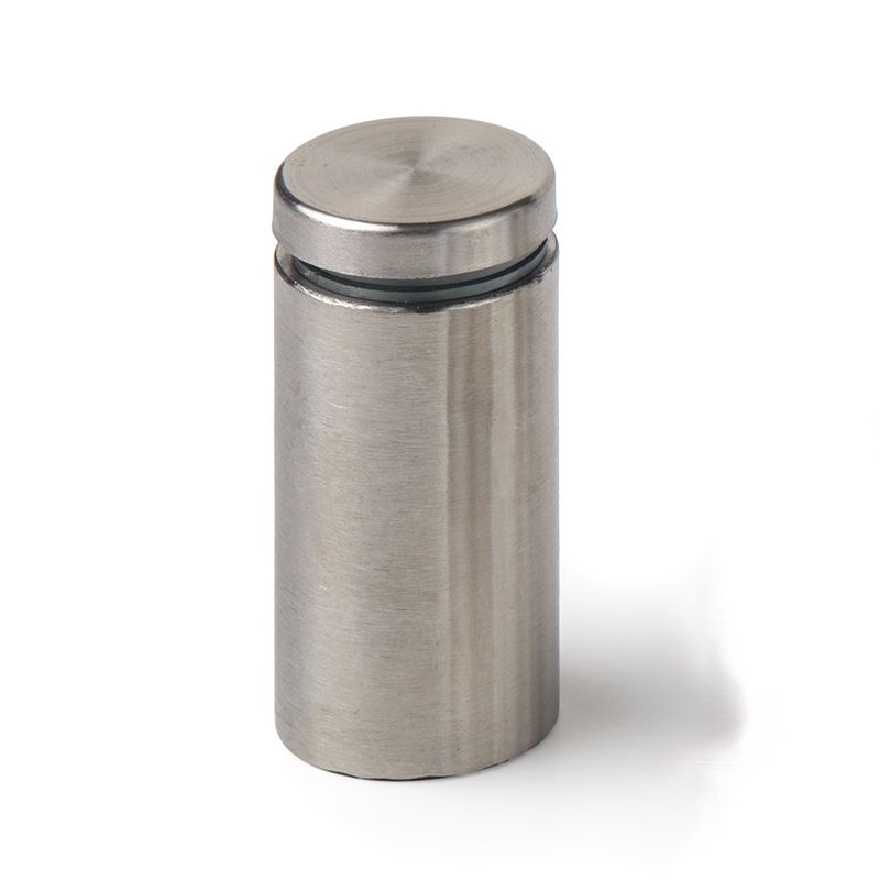 A single standoff pin with a metallic finish, designed for mounting lightweight panels and signage.