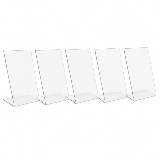 Clear Acrylic L-Menu Stands – Professional Displays (5 Pack)