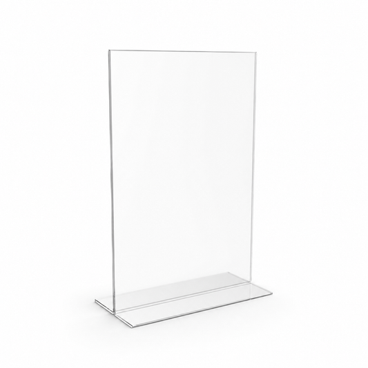 Clear Acrylic T-Menu Stands for Signs, Menus & Promotions (Pack of 5)