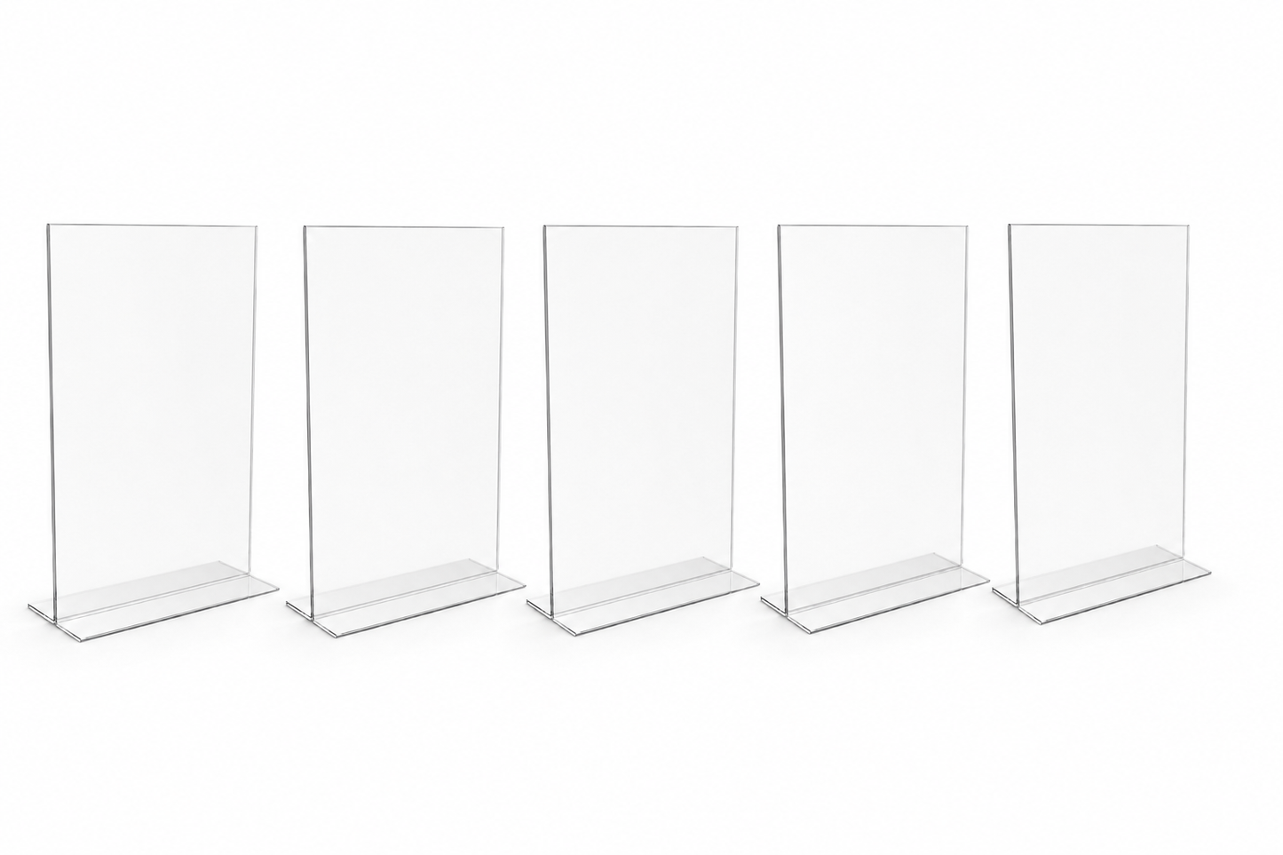 Clear Acrylic T-Menu Stands for Signs, Menus & Promotions (Pack of 5)
