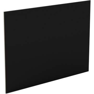 A black aluminum label board designed for high heat environments, with a smooth solid surface.