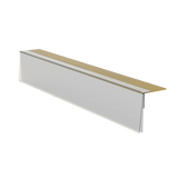 A clear guard strip with a white backing, used for protecting label strips on shelves.