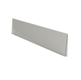 A clear, peel-and-stick shelf-edge label holder with an anti-fall lip.