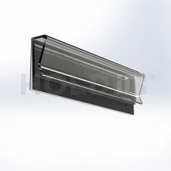 A single gray metal basket clip profile designed to attach to wire baskets and glass shelves.