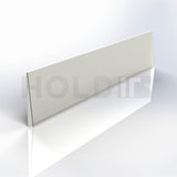 White peel-and-stick shelf-edge label holder for retail displays