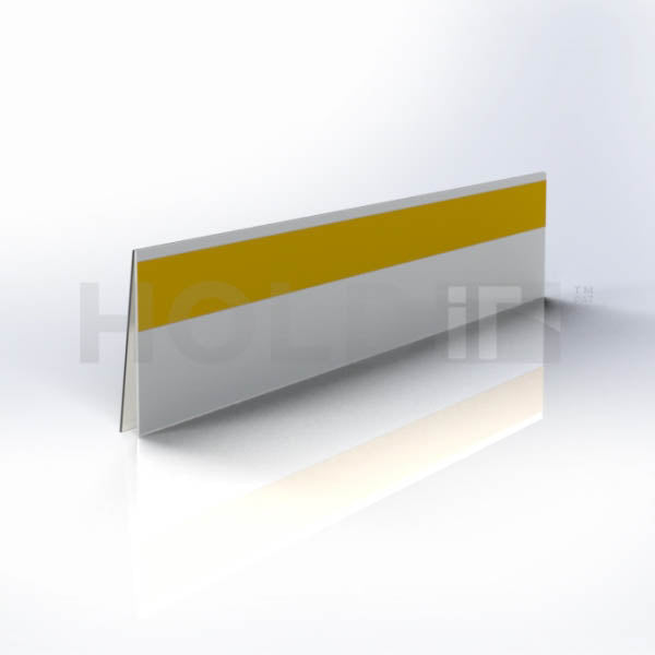 back view of peel-and-stick shelf-edge label holder for retail displays