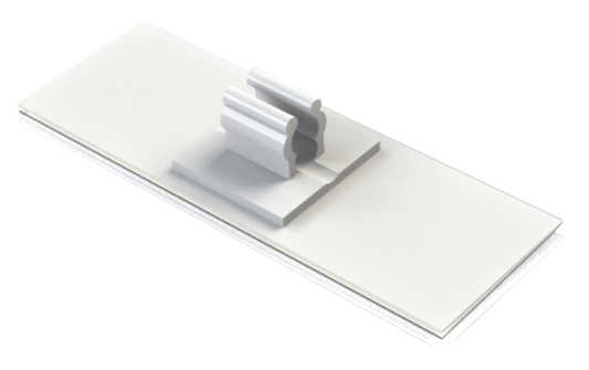 A white label and price tag display designed for wire baskets, with a clip