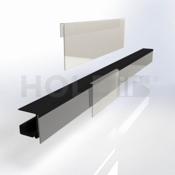 The UNiTRACK 1/4 A4 Shelf Talker Holder (50p/box) - HOLDiT