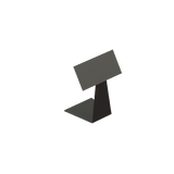 A black aluminum front under tray stand designed for food display labeling.