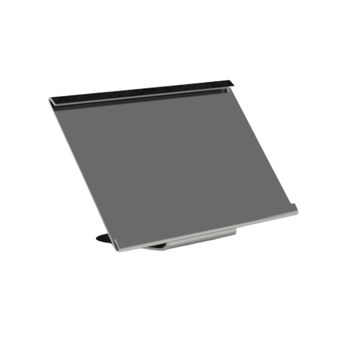 A stainless steel holder designed to be used with a hot food stand, featuring a shorty stainless steel foot.