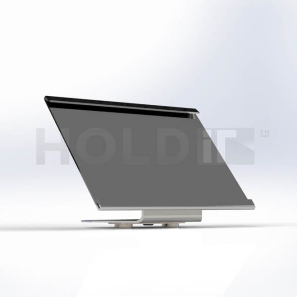 A stainless steel holder designed to be used with a hot food stand, featuring a shorty stainless steel foot.