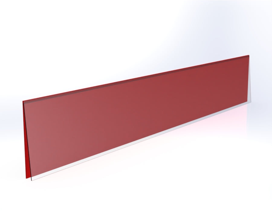 red peel-and-stick shelf-edge label holder for retail displays