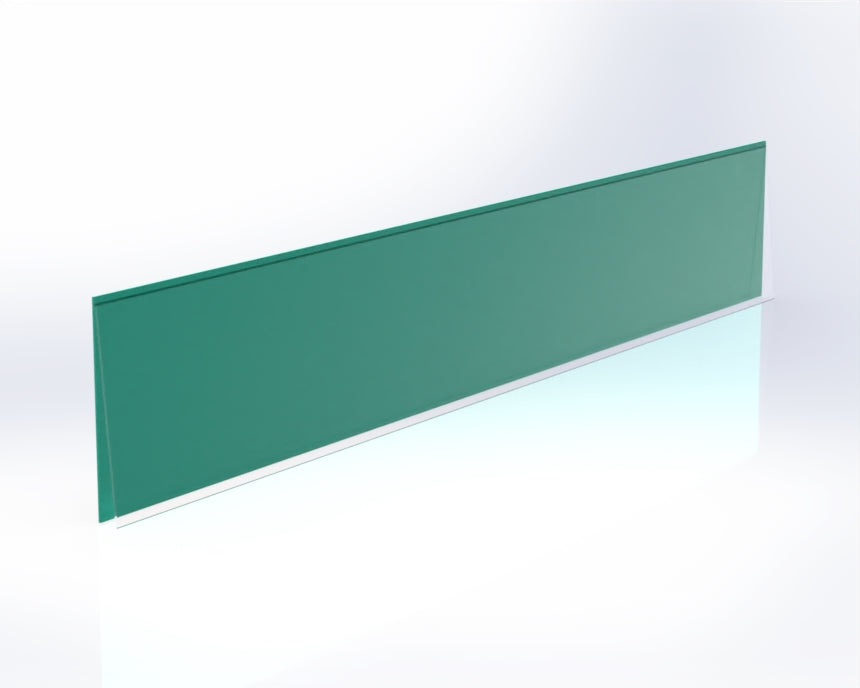 Green peel-and-stick shelf-edge label holder for retail displays