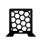 black bookends with a honeycomb geometric pattern, designed to hold books upright on a shelf.