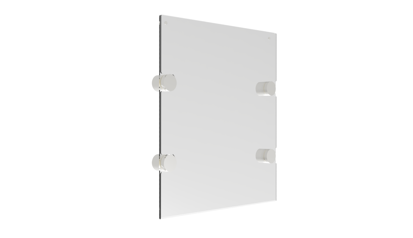 A4 Acrylic Certificate Holder with Standoff Pins | Wall Mounted Display Frame