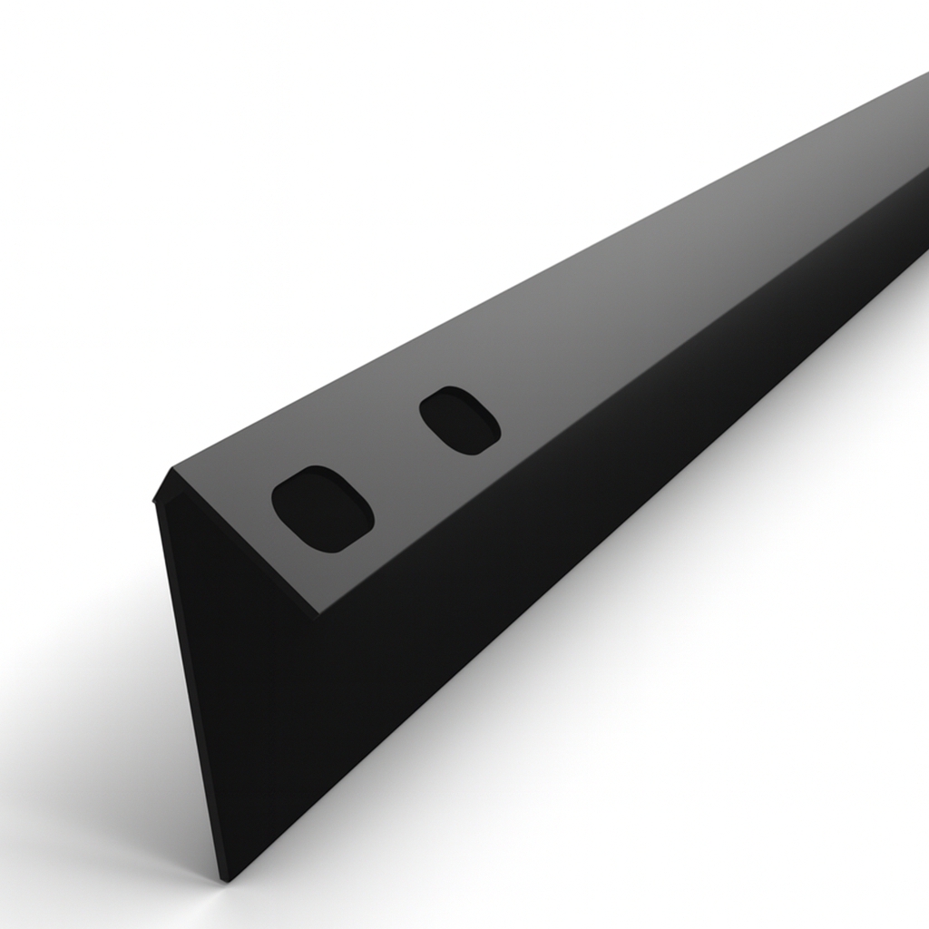 Flip Track signage rail – flexible label holder flipping up/down for shelf-edge labels with 2 hole punches for rivets 