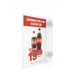 A4 Holder with suction cups – clear display frame for glass doors and windows