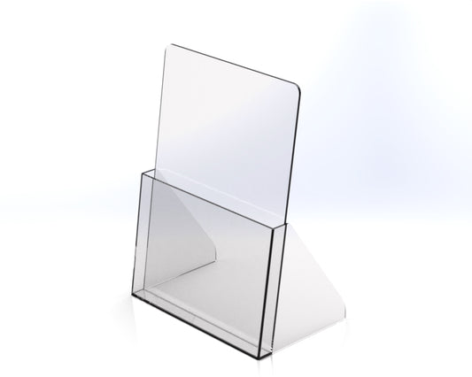 Countertop Acrylic Brochure Holder – Clear Plastic, Free Standing Display