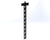 Black mobile hanging hook display strip with multiple hooks, used for retail merchandise.