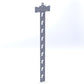 A gray mobile hanging hook display strip with multiple hooks, used for retail merchandise.