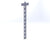A gray mobile hanging hook display strip with multiple hooks, used for retail merchandise.