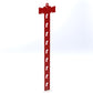 Maroon mobile hanging hook display strip with multiple hooks, used for retail merchandise.
