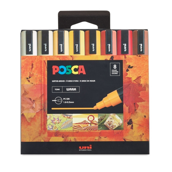 Pack of Posca markers with a colorful design on the packaging