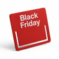 Red shelf-edge insert promo window with ‘Black Friday’ text for retail price displays.
