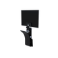 back view of a black sign holder with a clamp, designed to attach to fruit and veg crates, featuring an A7 board for pricing or promotions.