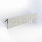 A acrylic shelf label holder with a 45-degree angle design, featuring a vertical orientation for upward-facing shelves.