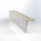 A clear guard strip with a white backing, used for protecting label strips on shelves.