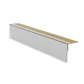 A clear guard strip with a white backing, used for protecting label strips on shelves.