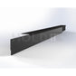A black UNiTRACK System for shelf edge labeling, consisting of a clip-on extrusion with a front interchangeable insert STRiP.