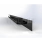 A black UNiTRACK System for shelf edge labeling, consisting of a clip-on extrusion with a front interchangeable insert STRiP.