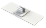 A white label and price tag display designed for wire baskets, with a clip