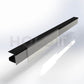 A clear acrylic shelf talker holder with a sleek design, meant for displaying promotional cards or product information in a retail setting.